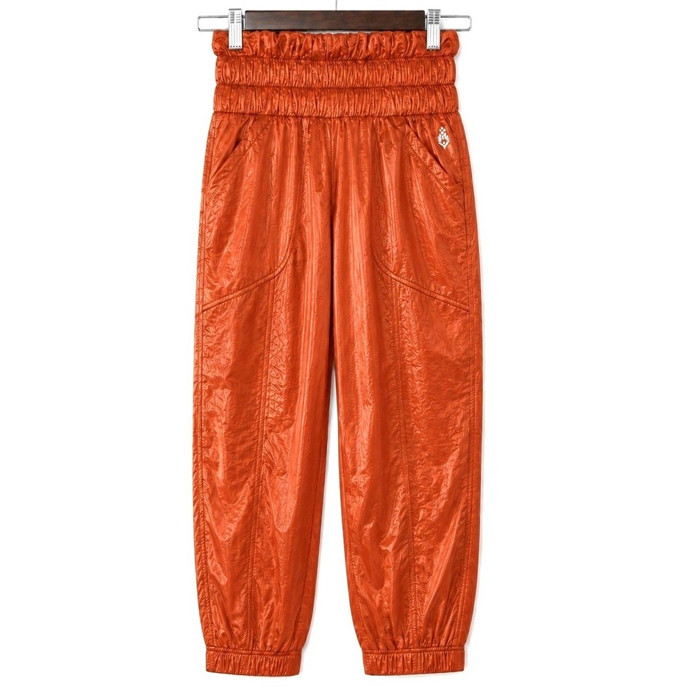 Free People Movement Jogger Womens XS Russet Orange Way Home Paperbag Waist Pant - Picture 2 of 10